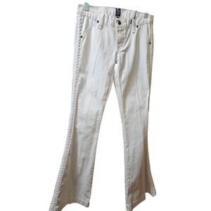 Anlo Stylish White Flare Leg Jeans with Braided Sides 25 TALL ~ DISCONTINUED